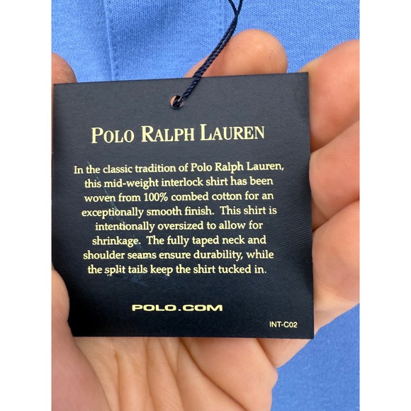 New Mens Polo Ralph Lauren XL Blue Short Sleeve Orange Pony Logo See Pics - Picture 4 of 7